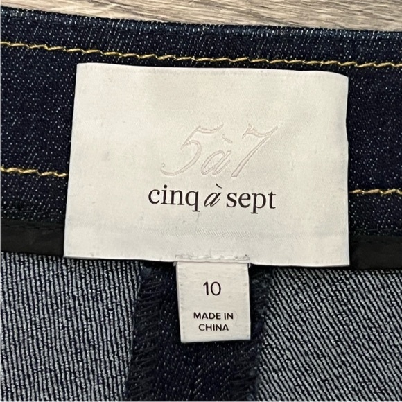 Cinq a Sept Celia Ruffle Flared Slim Leg Jeans | Dark Wash | 10 - Picture 7 of 8